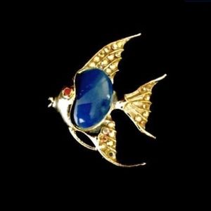 60's Blue Angelfish Brooch   VS1164